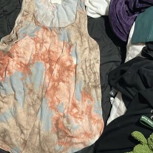Tye Dye tank top, peach, tan, a light blue. Brand new with tags never worn.